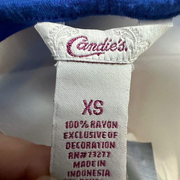 Candie’s Majestic Blue Scoop Neck Ruffle Tiered Tank Top Summer Shirt ~ X-Small - Picture 6 of 8